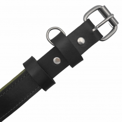 Hundehalsband aus Leder Schwarz. Schwarze Halsband für Hund. Lederhalsband Schwarz