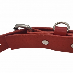 Hundehalsband Leder Rot  - Rotes Halsband für Hunde - Lederhalsband Rot