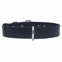 Hundehalsband Leder Blau  - Blaues Halsband für Hunde - Lederhalsband Dunkelblau