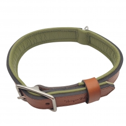 Hundehalsband Leder Cognac braun. Lederhalsband cognac - 3cm