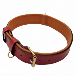 Hundehalsband Leder Rot . Halsband für große Hunde. Breite Hundehalsband  aus Leder in Rot