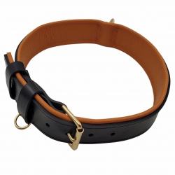 Hundehalsband Leder Schwarz Halsband für große Hunde. Breite Hundehalsband  aus Leder in Schwarz