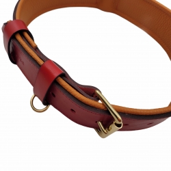 Hundehalsband Leder Rot . Halsband für große Hunde. Breite Hundehalsband  aus Leder in Rot