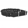 Hundehalsband geflochten in Schwarz - Fettleder Halsband mit Schnalle
