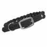 Hundehalsband geflochten in Schwarz - Fettleder Halsband mit Schnalle