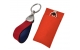 Schlüsselanhänger mit Leder rot - blau