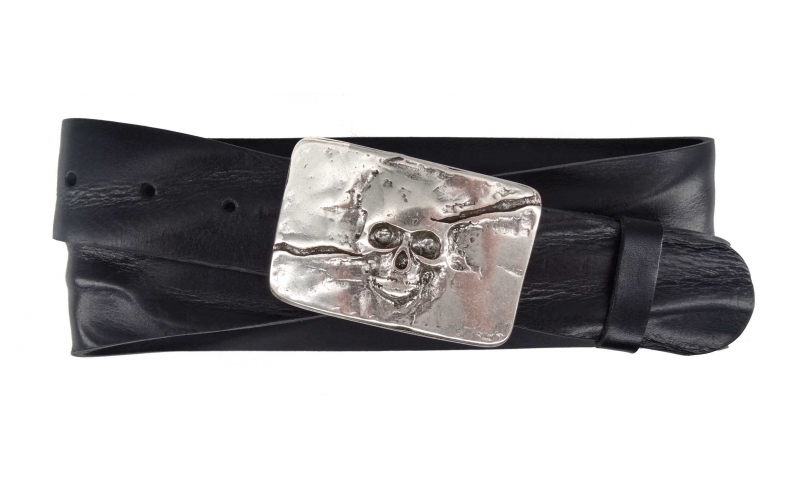 CENO Gürtelschnalle für Damen Totenkopf Schließe passend für alle Wechselgürtel mit einer Breite von bis zu 4cm Skull Buckle