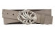Damen Gürtel aus Leder in beige mit Gürtelschnalle Oktopus