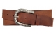 Jeansgürtel aus Leder braun mit Muster Dornschnalle