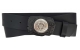 Jeansgürtel aus Büffelleder schwarz mit Gürtelschnalle Kompass