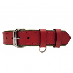 Hundehalsband Leder Rot . Halsband für große Hunde. Breite Hundehalsband  aus Leder in Rot