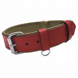 Hundehalsband Leder Rot . Halsband für große Hunde. Breite Hundehalsband  aus Leder in Rot