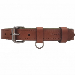 Hundehalsband aus Leder in Cognac Braun. Lederhalsband Hund