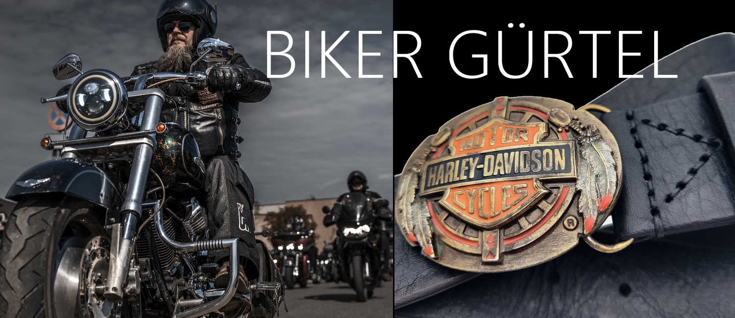 BEIKER GÜRTEL  mit originalen Harley-Davidson Schnallen