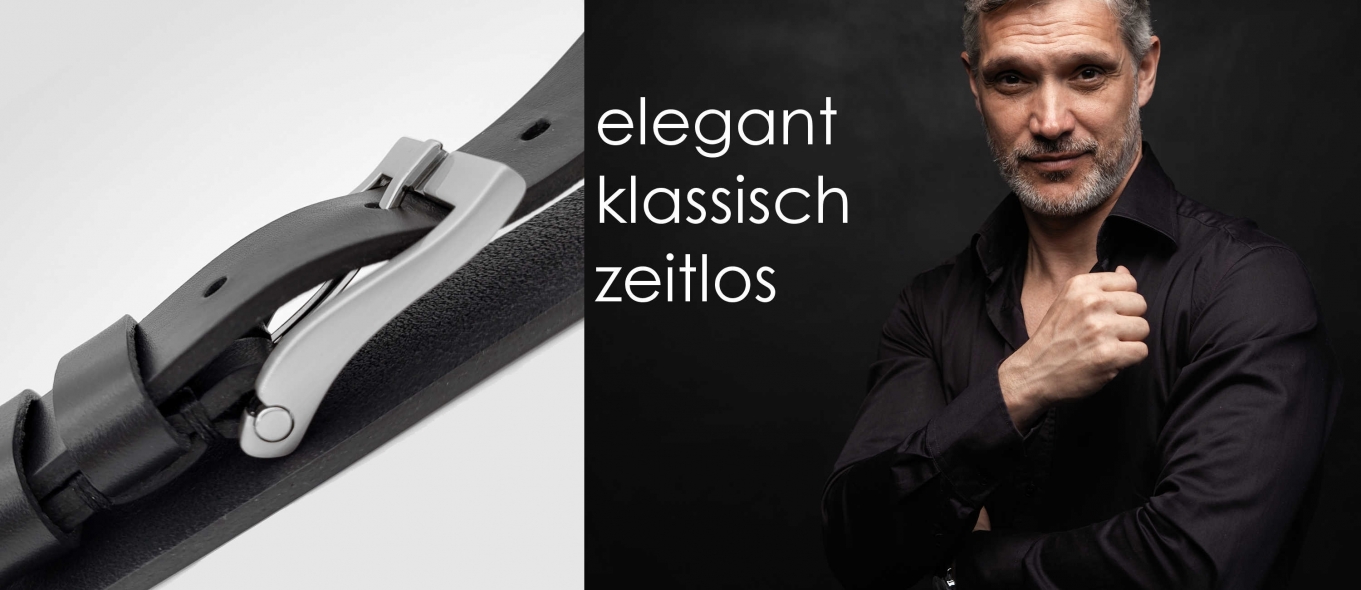 Klassische Herren Gürtel - elegant und hochwertig aus echtem italienischem Leder. Handgemacht in Deutscher Gürtel Manufaktur